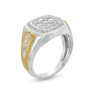 Men's 1.00 CT. T.W. Composite Cushion Diamond Frame Ring in 10K Two-Tone Gold|Peoples Jewellers