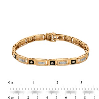 Men's 0.50 CT. T.W. Diamond Black Ceramic Link Bracelet in 10K Gold - 8.5"|Peoples Jewellers