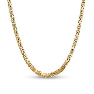 5.25mm Byzantine Chain Necklace in Solid 14K Gold