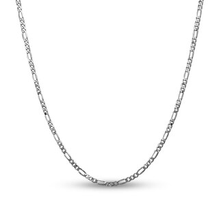 3.0mm Figaro Chain Necklace in Solid 14K White Gold