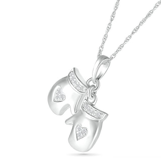 0.04 CT. T.W. Diamond Mittens Pendant in Sterling Silver|Peoples Jewellers
