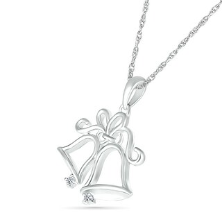 Diamond Accent Holiday Bells Pendant in Sterling Silver|Peoples Jewellers