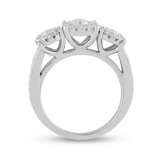 0.99 CT. T.W. Diamond Frame Three Stone Engagement Ring in 14K White Gold|Peoples Jewellers