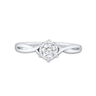 0.45 CT. T.W. Diamond Twist Shank Engagement Ring in 10K White Gold|Peoples Jewellers