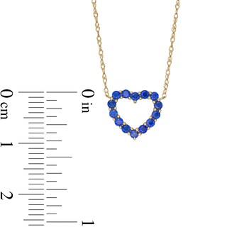 Blue Lab-Created Sapphire Heart Outline Necklace in 10K Gold|Peoples Jewellers