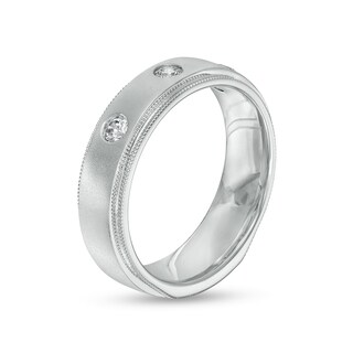 Men's 0.33 CT. T.W. Diamond Three Stone Wedding Band in 10K White Gold|Peoples Jewellers