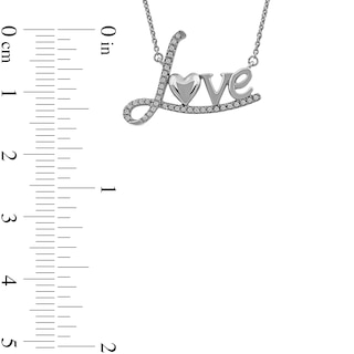 0.10 CT. T.W. Diamond "Love" with Heart Necklace in 10K Gold|Peoples Jewellers