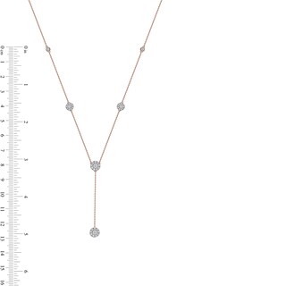 1.00 CT. T.W. Diamond Frame Station "Y" Necklace in 10K Rose Gold - 18.25"|Peoples Jewellers