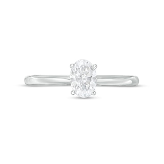 0.40 CT. Certified Canadian Oval Diamond Solitaire Engagement Ring in 14K White Gold (I/I1)|Peoples Jewellers