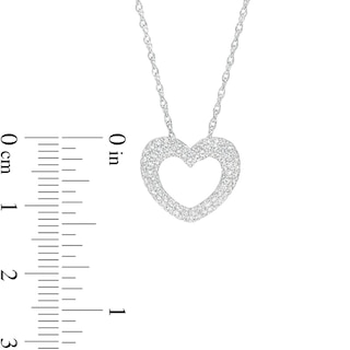 White Lab-Created Sapphire Multi-Row Heart Outline Pendant in Sterling Silver|Peoples Jewellers