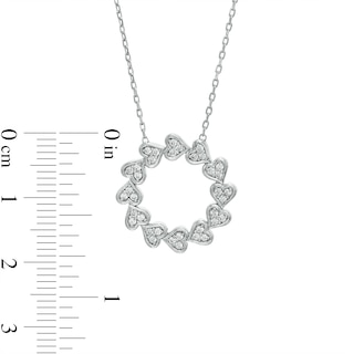 0.25 CT. T.W. Heart-Shaped Diamond Circle Pendant in Sterling Silver|Peoples Jewellers