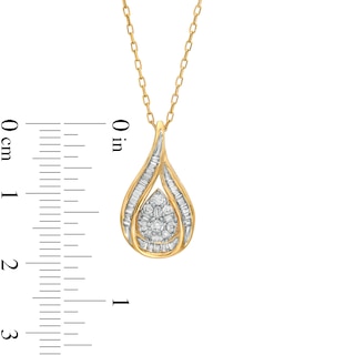 0.32 CT. T.W. Pear-Shaped Multi-Diamond Teardrop Pendant in 10K Gold|Peoples Jewellers