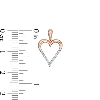 0.085 CT. T.W. Diamond Elongated Heart Drop Earrings in 10K Rose Gold|Peoples Jewellers