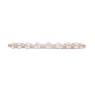 0.16 CT. T.W. Diamond Station Stackable Wedding Band in 10K Rose Gold|Peoples Jewellers