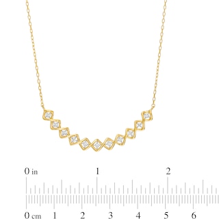 0.25 CT. T.W. Princess-Cut Diamond Twist Frame Necklace in 10K Gold|Peoples Jewellers