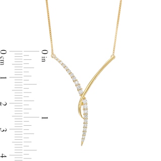 0.33 CT. T.W. Certified Lab-Created Journey Diamond "Y" Necklace in 14K Gold (F/SI2)|Peoples Jewellers