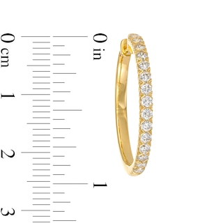 0.95 CT. T.W. Certified Lab-Created Diamond Hoop Earrings in 14K Gold (F/SI2)|Peoples Jewellers