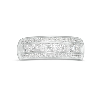 1.00 CT. T.W. Princess-Cut Diamond Row Wedding Band in 14K White Gold|Peoples Jewellers