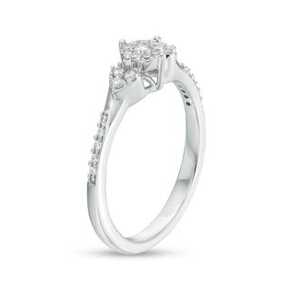 0.20 CT. T.W. Multi-Diamond Tri-Sides Hearts Promise Ring in 10K Gold|Peoples Jewellers