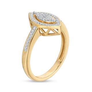 0.15 CT. T.W. Marquise-Shaped Multi-Diamond Frame Promise Ring in 10K Gold|Peoples Jewellers