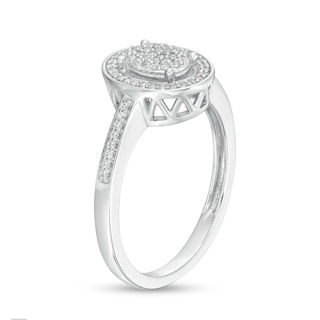 0.16 CT. T.W. Oval-Shaped Multi-Diamond Frame Promise Ring in 10K Gold|Peoples Jewellers