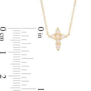 Opal Mini Cross Necklace in 10K Gold|Peoples Jewellers