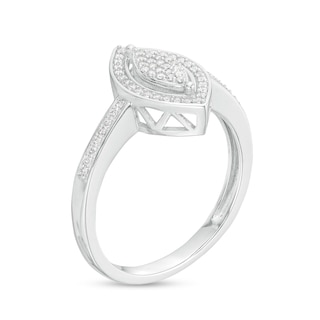 0.15 CT. T.W. Marquise-Shaped Multi-Diamond Frame Promise Ring in Sterling Silver|Peoples Jewellers