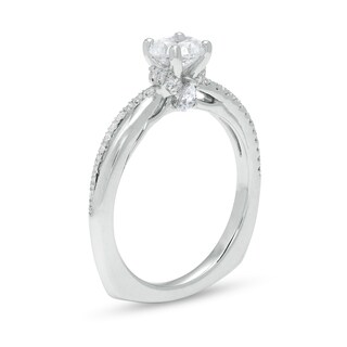 Kleinfeld® 1.00 CT. T.W. Diamond Twist Shank Engagement Ring in 14K White Gold (I/I1)|Peoples Jewellers