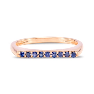 Blue Sapphire Bar Ring in 10K Rose Gold|Peoples Jewellers
