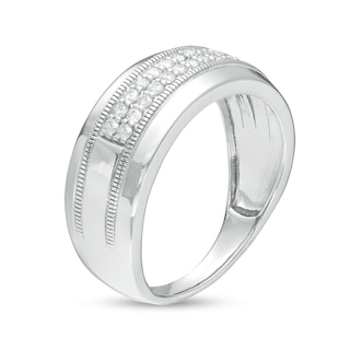 Men's 0.29 CT. T.W. Diamond Double Row Vintage-Style Wedding Band in 10K Gold|Peoples Jewellers