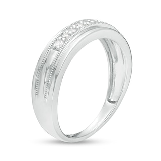 Men's 0.18 CT. T.W. Diamond Nine Stone Vintage-Style Wedding Band in 10K Gold|Peoples Jewellers