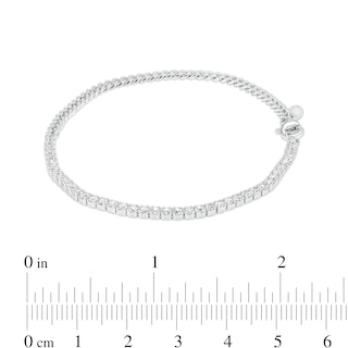 White Lab-Created Sapphire Line Bracelet in Sterling Silver – 7.5"|Peoples Jewellers