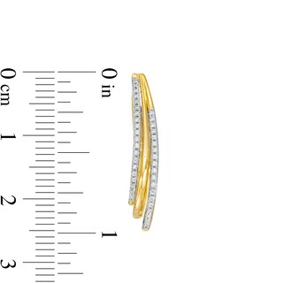 0.25 CT. T.W. Diamond Layered Hoop Earrings in 10K Gold|Peoples Jewellers