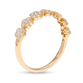 0.25 CT. T.W. Diamond Flower Stackable Anniversary Band in 10K Gold|Peoples Jewellers