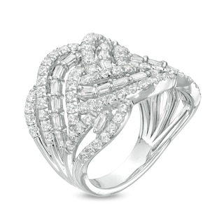 2.00 CT. T.W. Baguette Diamond Woven Ring in 10K White Gold|Peoples Jewellers