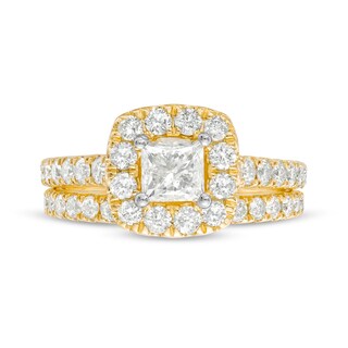 2.00 CT. T.W. Princess-Cut Diamond Frame Bridal Set in 14K Gold (I/I2)|Peoples Jewellers