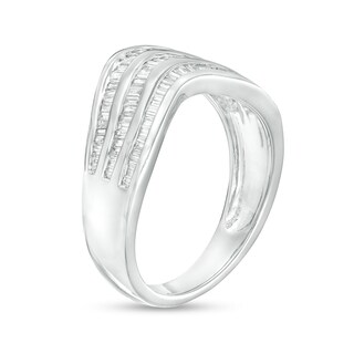 0.45 CT. T.W. Baguette Diamond Contour Triple Row Anniversary Band in 10K Gold|Peoples Jewellers