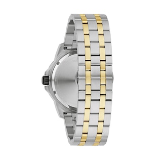 Men's Bulova Marine Star Diamond Accent Tri-Tone Watch with Black Dial (Model: 98D175)|Peoples Jewellers