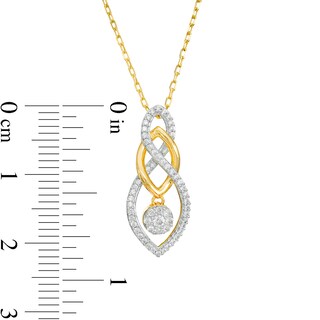 0.20 CT. T.W. Multi-Diamond Dangle Flame and Infinity Interlocking Pendant in 10K Gold|Peoples Jewellers