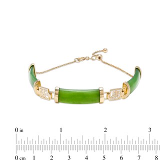 Jade Chinese "Health" Station Adjustable Bracelet in 14K Gold - 9.0"|Peoples Jewellers