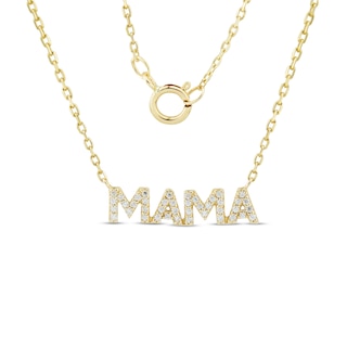 0.085 CT. T.W. Diamond "MAMA" Necklace in 10K Gold|Peoples Jewellers