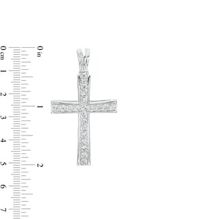 Men's 2.00 CT. T.W. Certified Lab-Created Diamond Stick Cross Charm in 14K White Gold (F/SI2)|Peoples Jewellers