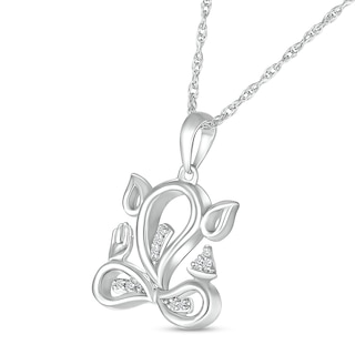 Diamond Accent Abstract Ganesha Pendant in Sterling Silver|Peoples Jewellers