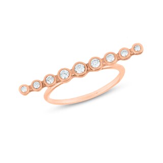 0.25 CT. T.W. Diamond Graduated Bar Band in 10K Rose Gold|Peoples Jewellers