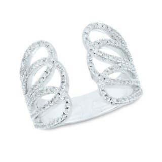 0.63 CT. T.W. Diamond Looped Multi-Row Open Ring in 10K White Gold|Peoples Jewellers