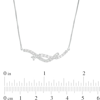 0.50 CT. T.W. Journey Certified Lab-Created Diamond Overlay Necklace in 14K White Gold (F/SI2)|Peoples Jewellers