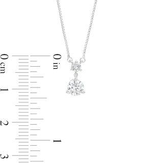 0.60 CT. T.W. Certified Lab-Created Diamond Stacked Drop Necklace in 14K White Gold (F/SI2)|Peoples Jewellers