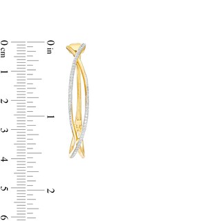 0.25 CT. T.W. Diamond Criss-Cross Open Hoop Earrings in 10K Gold|Peoples Jewellers