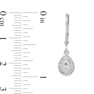 0.24 CT. T.W. Diamond Frame Teardrop Earrings in 14K White Gold|Peoples Jewellers