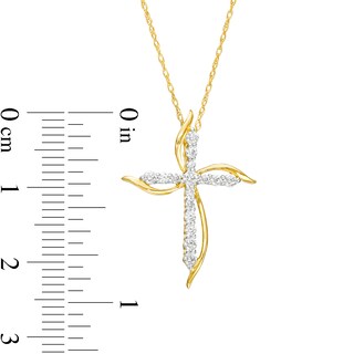 0.23 CT. T.W. Diamond Pinwheel Cross Pendant in 10K Gold|Peoples Jewellers